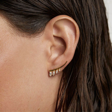 PDPAOLA Aqua Gold Climbing Earrings
