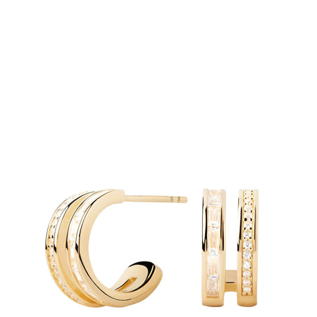 PDPAOLA Bianca Gold Double Hoop Earrings