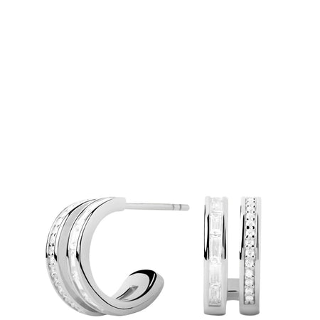 PDPAOLA Bianca Silver Double Hoop Earrings