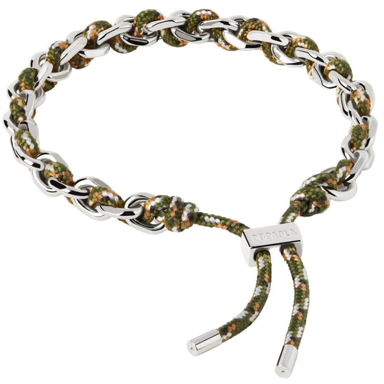 PDPAOLA Cottage Green Rope & Silver Chain Bracelet