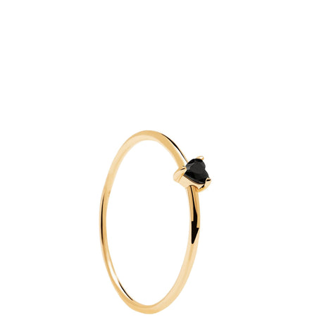 PDPAOLA Gold Black Heart Ring