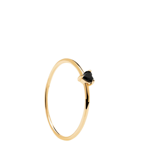 PDPAOLA Gold Black Heart Ring