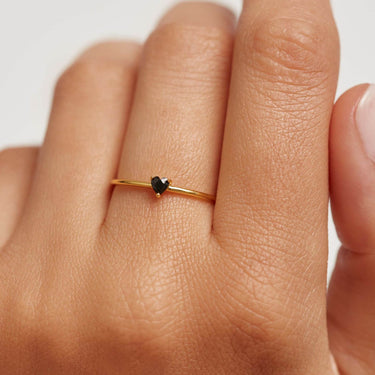 PDPAOLA Gold Black Heart Ring