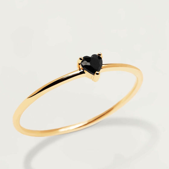 PDPAOLA Gold Black Heart Ring