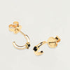 PDPAOLA Gold & Black Small Hoop Earrings
