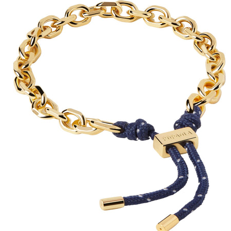PDPAOLA Gold Cottage Essential Rope & Chain Bracelet - Midnight