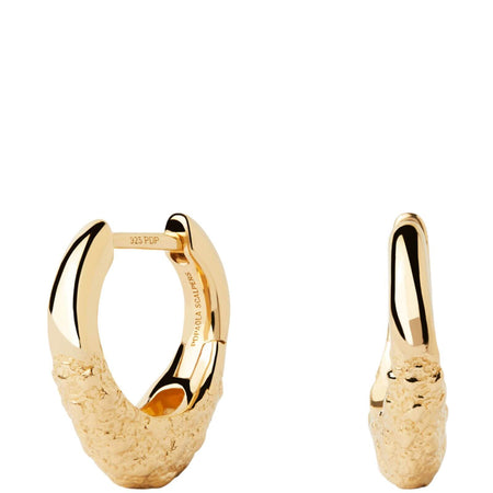 PDPAOLA Gold Duna Textured Hoop Earrings