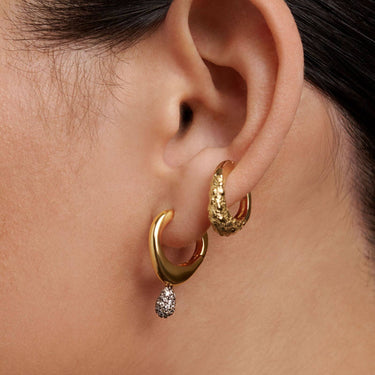 PDPAOLA Gold Duna Textured Hoop Earrings
