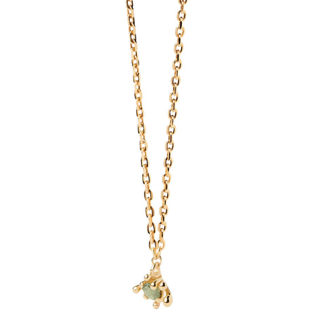 PDPAOLA Gold Fleur Green Necklace