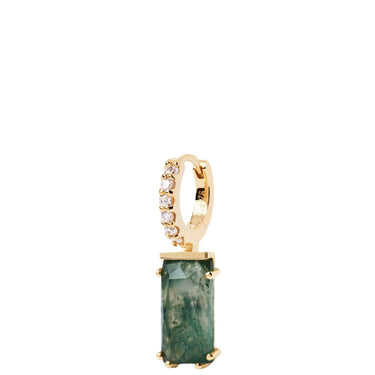 PDPAOLA Gold Kaori Moss Agate Single Earring