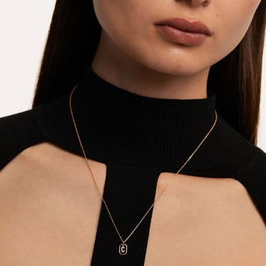 PDPAOLA Gold Mini Letter Necklace