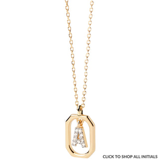 PDPAOLA Gold Mini Letter Necklace