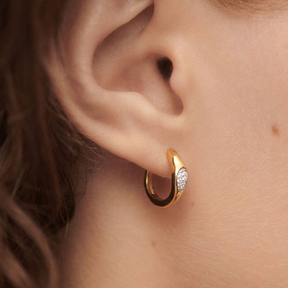 PDPAOLA Gold Magma Hoop Earrings