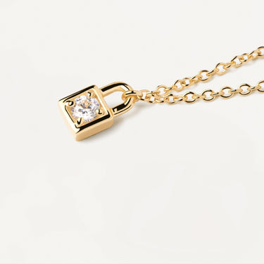 PDPAOLA Gold Padlock Necklace