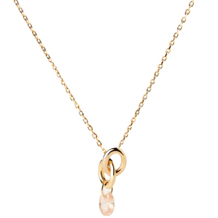 PDPAOLA Gold Peach Lily Necklace