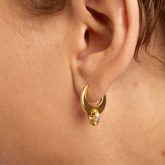 PDPAOLA Gold Rainbow Spin Hoop Earrings