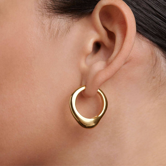 PDPAOLA Gold Riba Hoop Earrings