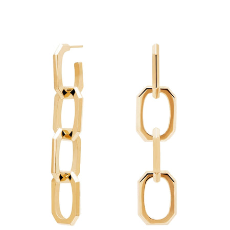 PDPAOLA Gold Signature Link Drop Earrings