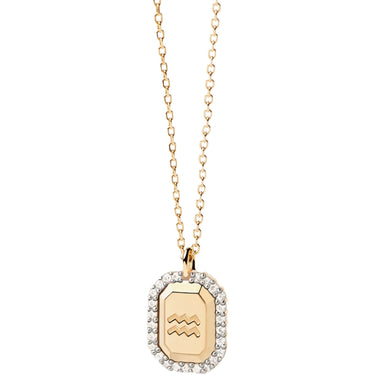 PDPAOLA Gold Zodiac Aquarius Necklace