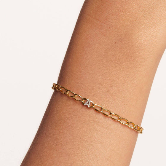 PDPAOLA Letter Gold Chain Bracelet