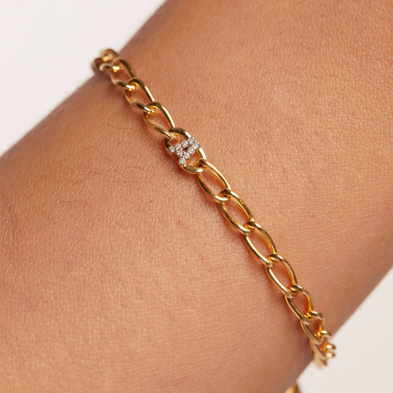 PDPAOLA Letter Gold Chain Bracelet