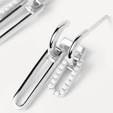 PDPAOLA Nexa Silver Hoop Earrings