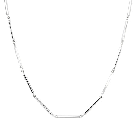 PDPAOLA Silver Bar Chain Necklace