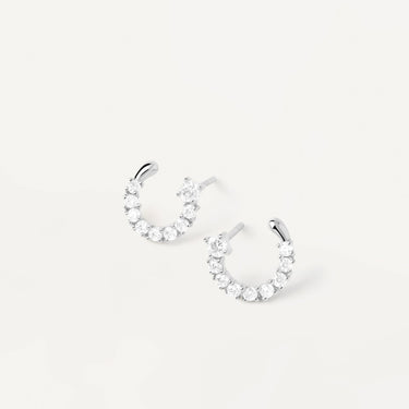 PDPAOLA Silver Leona Stud Earrings