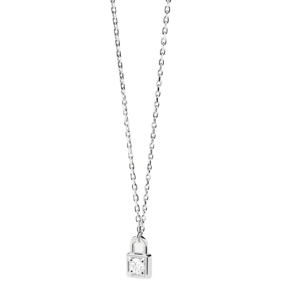 PDPAOLA Silver Padlock Necklace