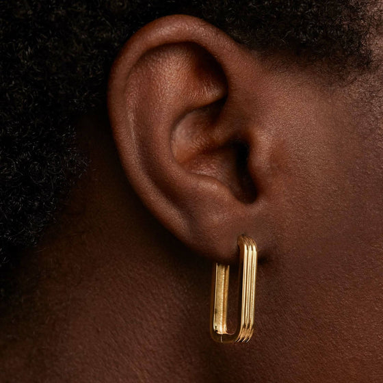 PDPAOLA Super Nova Gold Angular Hoop Earrings