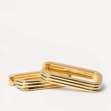 PDPAOLA Super Nova Gold Angular Hoop Earrings