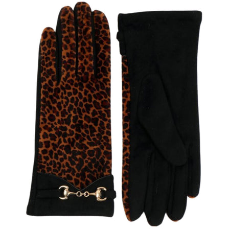 Pia Rossini Aurelia Leopard Patterned Gloves