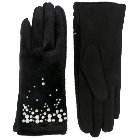 Pia Rossini Juliette Pearl Gloves - Black