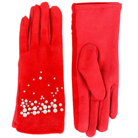 Pia Rossini Juliette Pearl Gloves - Red