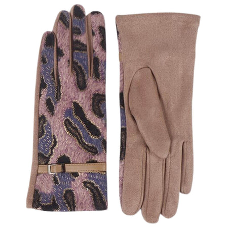 Pia Rossini Tamson Leopard Gloves - Beige