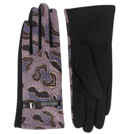 Pia Rossini Tamson Leopard Gloves - Blue