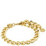 Gold chain bracelet on a white background