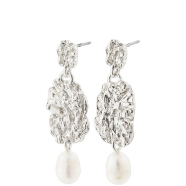 Pilgrim True Silver Textured Drop Earrings