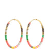 Pilgrim Alison Gold Rose Pink Glass Bead Hoop Earrings