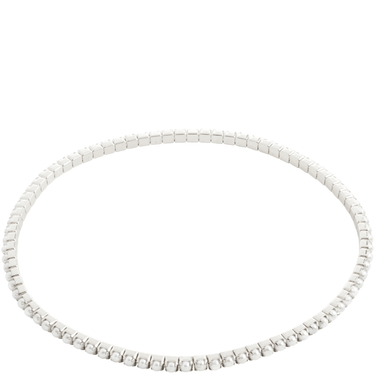 Silver beaded bracelet on a white background