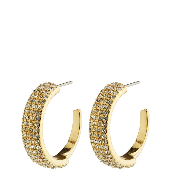 Pilgrim Aspen Gold Statement Crystal Hoop Earrings