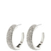 Pilgrim Aspen Silver Statement Crystal Hoop Earrings