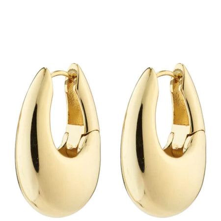 Pilgrim Autumn Gold Chunky Retro Hoop Earrings