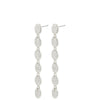 Pilgrim Beat Silver Sparkly Drop Earrings