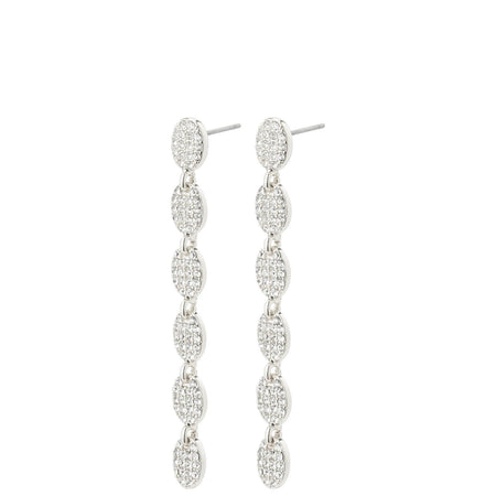 Pilgrim Beat Silver Sparkly Drop Earrings