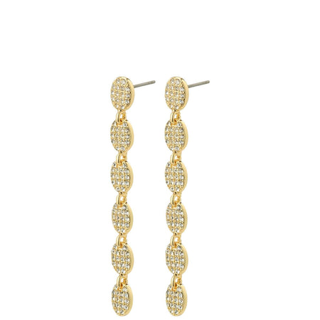 Pilgrim Beat Gold Sparkly Drop Earrings