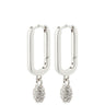 Pilgrim Blink Silver Oval Hoop Earrings