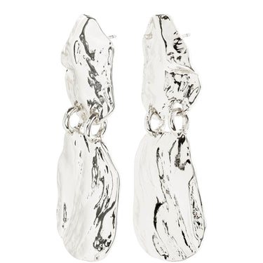 Pilgrim Bloom Silver Statement Earrings