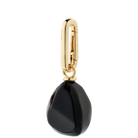 Pilgrim Charm Gold Black Agate Pendant