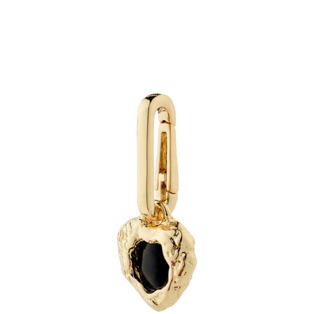 Pilgrim Charm Gold Textured Black Agate Pendant